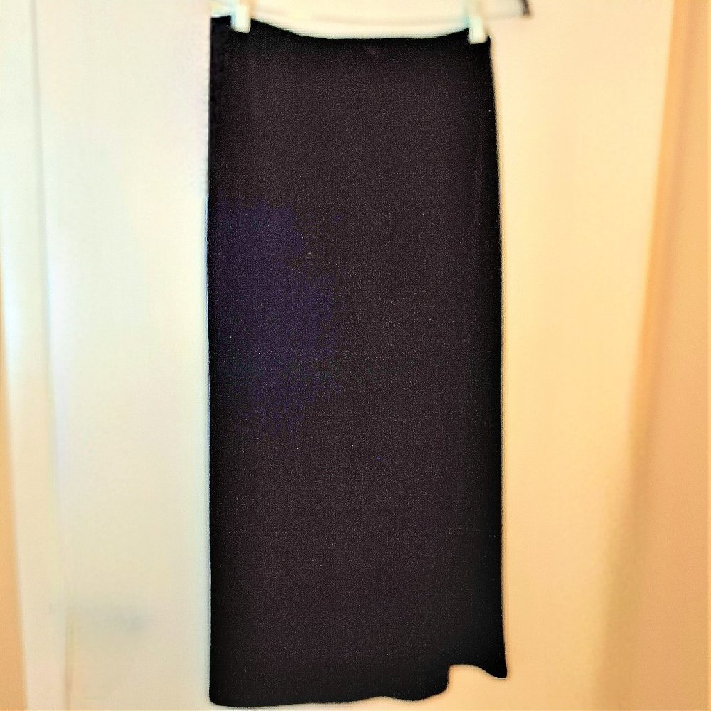 Vintage Black Velvet Midi-Skirt